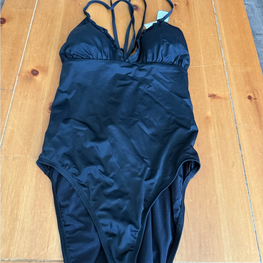 Time and Tru Black One Piece Swimsuit